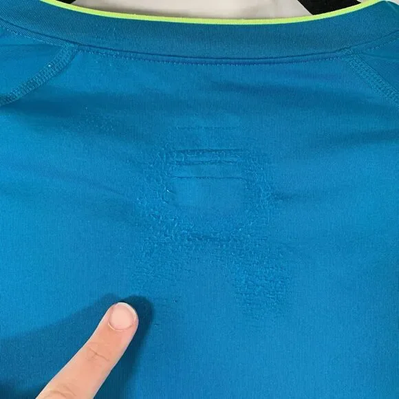 Nike Pro Shirt Women's Small Blue Vneck Long Sleeve Dri Fit Pullover - Picture 9 of 9